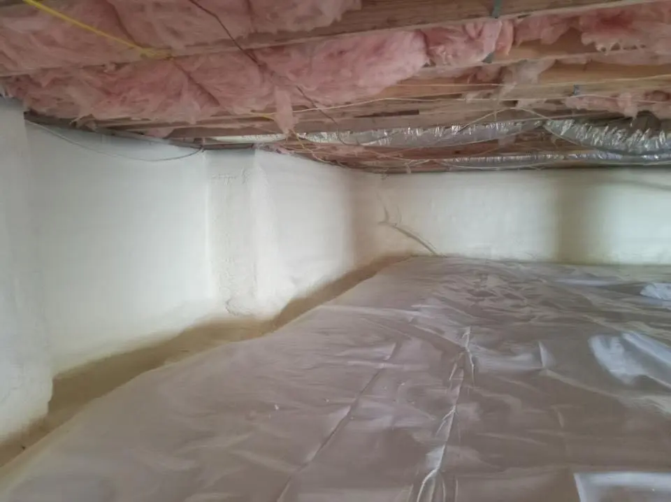 Crawl space encapsulation with closed-cell spray foam for Metal Roof Coating in Alamo